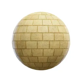 Yellow stone slab wall